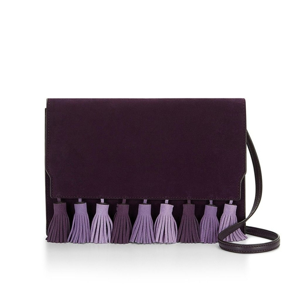 NWT Rebecca Minkoff aubergine leather sofia clutch